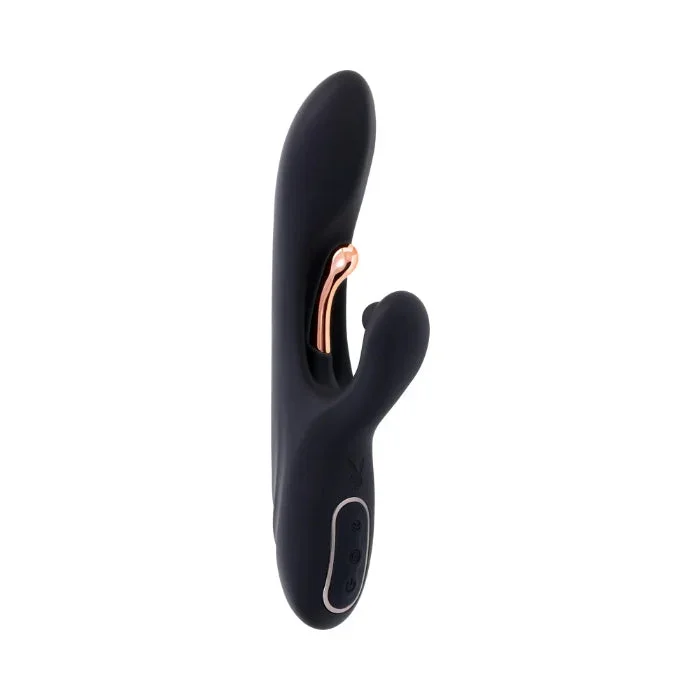Playboy Aureus Rechargeable Silicone Dual Stimulating Rabbit Style Vibrator With Firm Direct G-Spot Stimulator