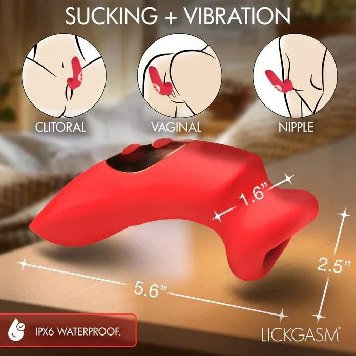 Plump Kiss Sucking and Vibrating Clitoral Stimulator – Red