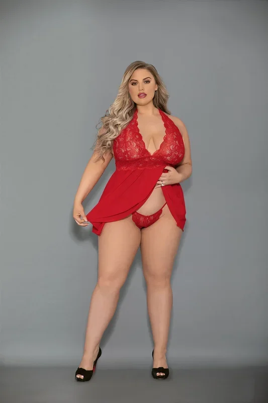 Plus Size Euphoria Halter Babydoll