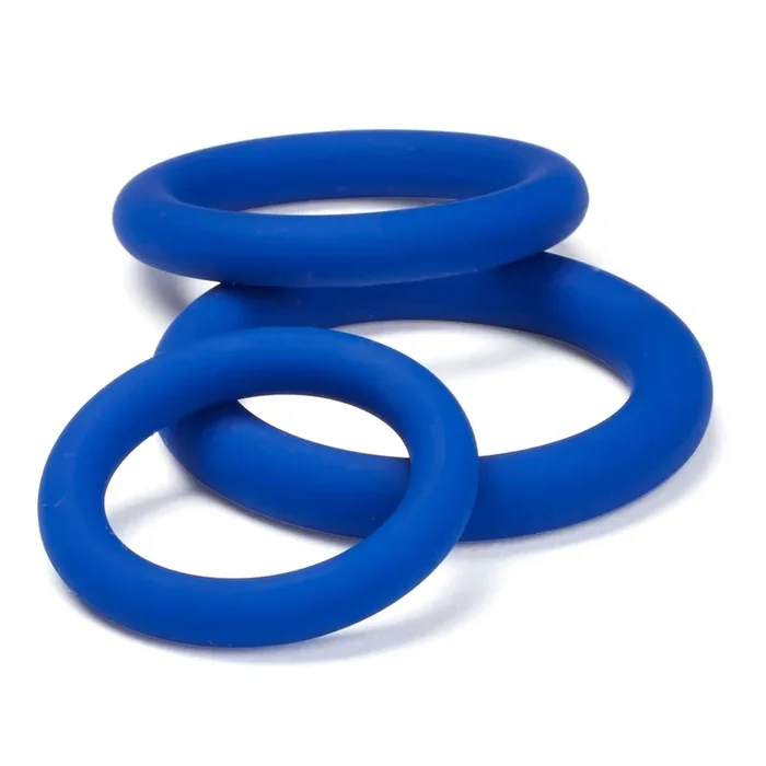 Pro Sensual Silicone Cock Ring 3 Pack – Blue