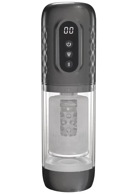 Pumped Vortex Multi Function Suction Rotating Thrusting Rechargeable Masturbator