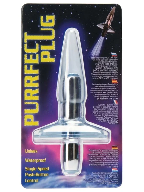 Purrfect Vibrating Anal Plug Blue
