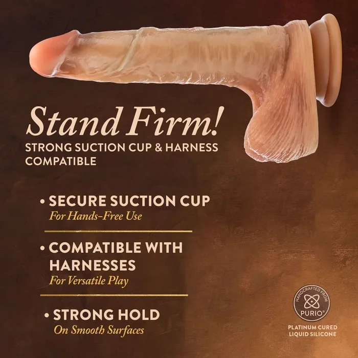 Renaissance – Davinci – 8 Inch Sliding Foreskin Dildo With Squeezable Balls – Tan