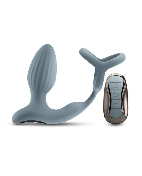 Renegade Pinnacle Cock Ring & Gyrating Prostate Massager – Gray