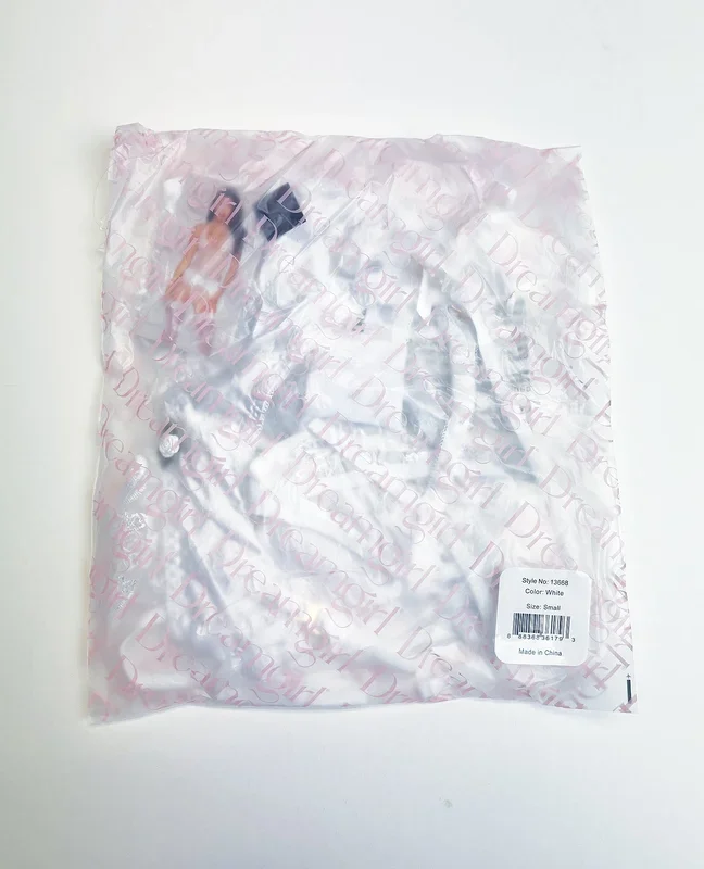 Rose Embroidered Lace Teddy w/Removable Satin Garter 2 pc Set – White XL