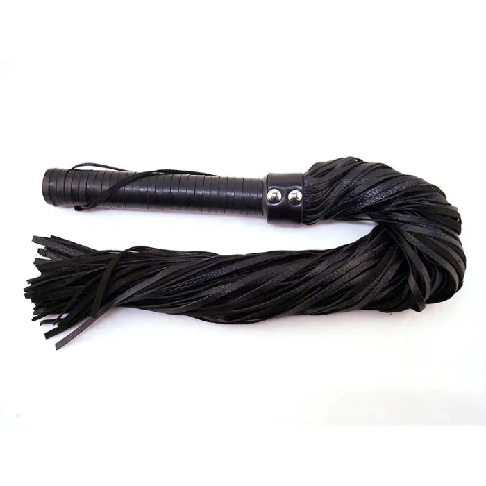 Rouge Leather Flogger with Leather Handle For Impact Play