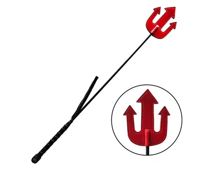Rouge Leather Trident Riding Crop