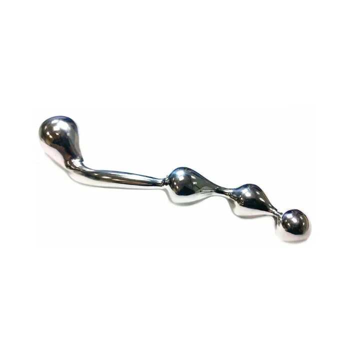 Rouge Stainless Steel Weighted Beaded And Curved Dual Ended Prostate Probe With Case