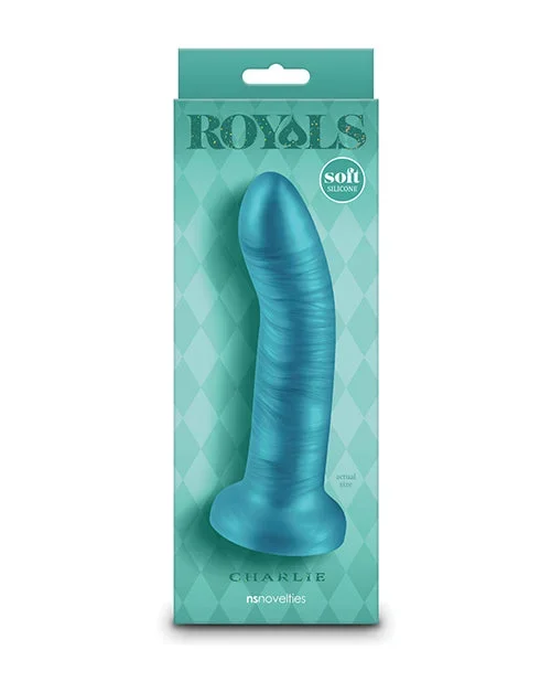 Royals 6″ Charlie Curved Dildo – Metallic Teal