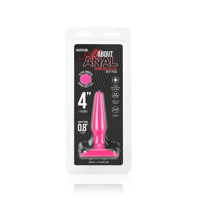Seamless Silicone Butt Plug 4″ – Hot Pink