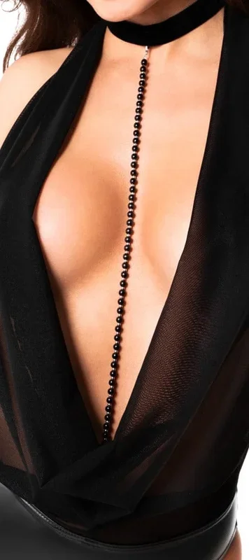 Sexy bodysuit with pearls