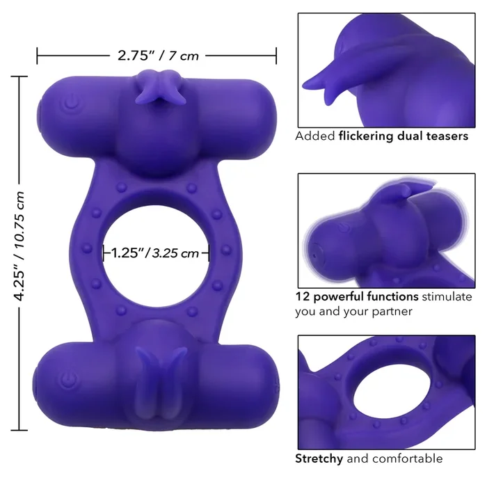 Silicone Rechargeable Triple Orgasm Enhancer – Purple