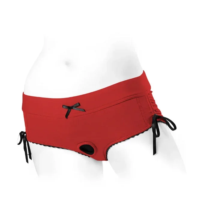 SpareParts Sasha Cinch Booty Short Strap-On Underwear Style Harness With Removable Garters