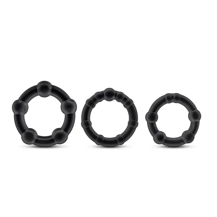 Stay Hard – Beaded Cock Rings – 3 Pack – Black