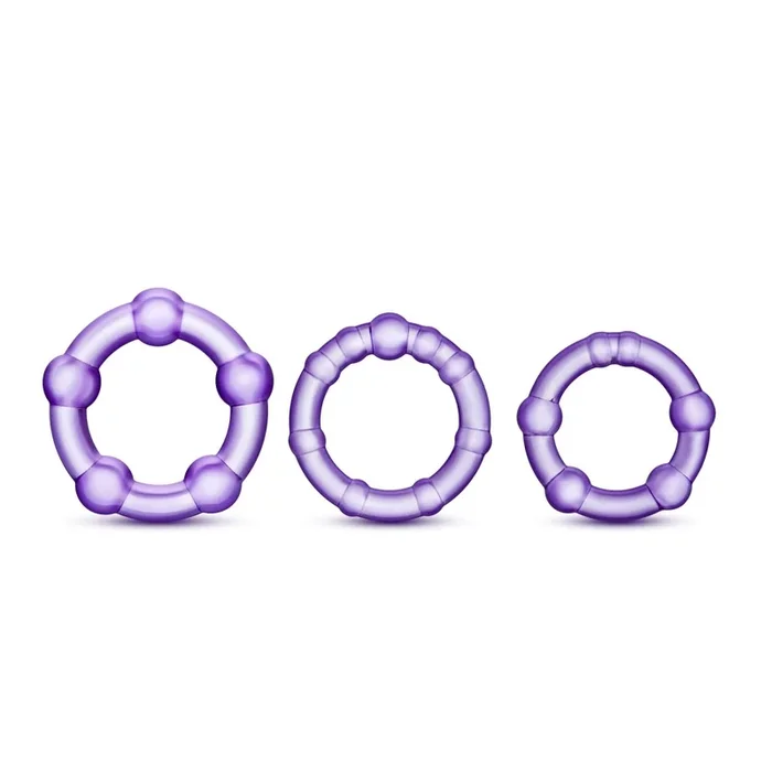 Stay Hard – Beaded Cock Rings – 3 Pack – Purple