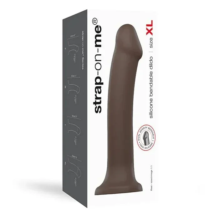 Strap-On-Me Bendable Dual-Density Silicone Suction Cup Dildo – XLarge