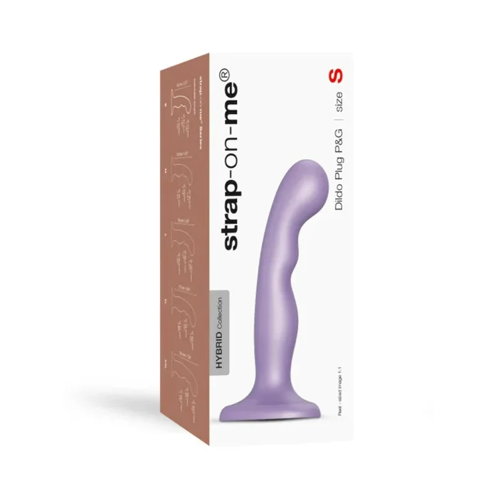 Strap-On-Me Hybrid Collection Silicone Dildo Plug P&G Metallic Lilac Small