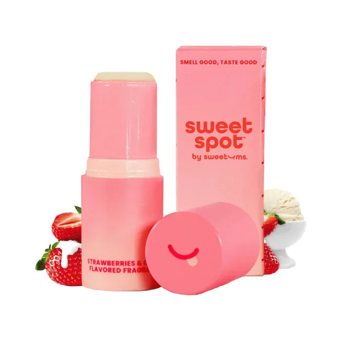 Sweetums Sweet Spot Flavored Vegan Solid Fragrance Stick Strawberries and Cream Flavored