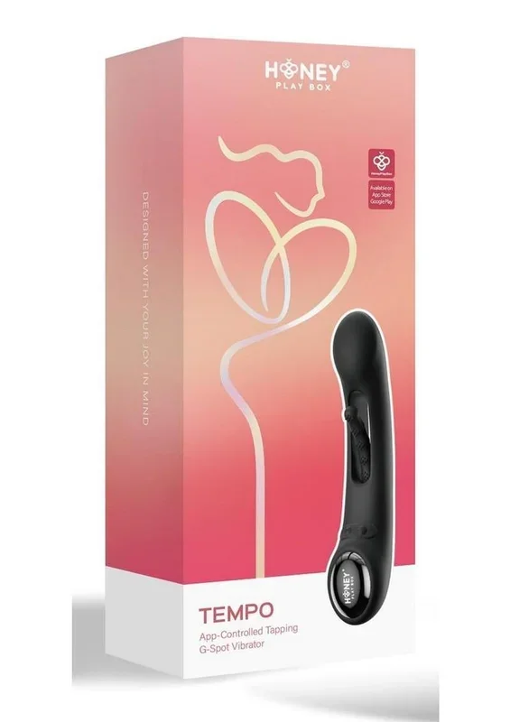 Tempo Pressure Sensing App Controlled Kinky Finger Tapping Rechargeable Silicone G-Spot Vibrator