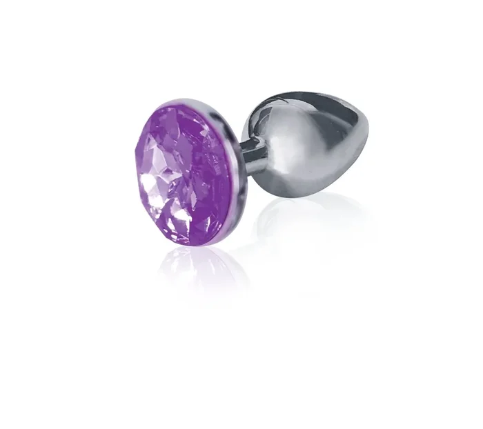 The 9’s the Silver Starter Bejeweled Stainless Steel Plug – Violet