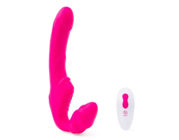 Together Strapless Remote Control Vibrating Wearable Double Dildo