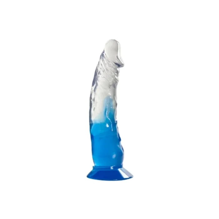 Two Tone 6″ PVC Dong in Clear/Blue (Without Balls)