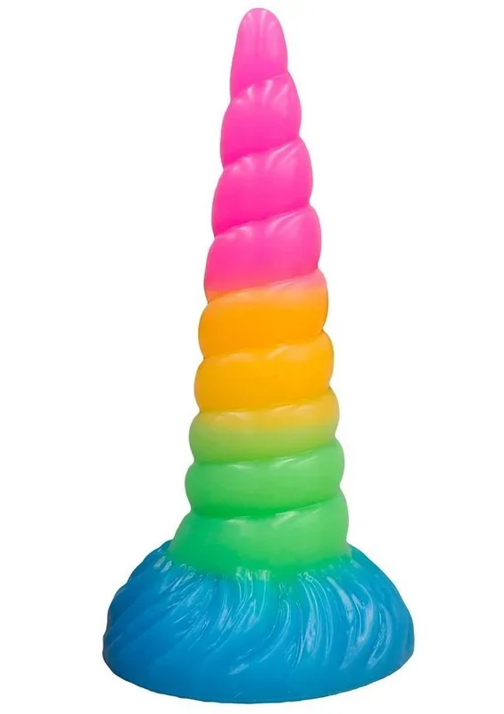 Vac-U-Lock Fantasy Fuckers Celestial Unicorn Horn Glow In The Dark Silicone Dildo