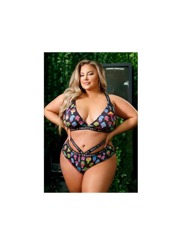 Vibes Why U Trippin’ UV Reactive Bralette & Cheeky Panty Set
