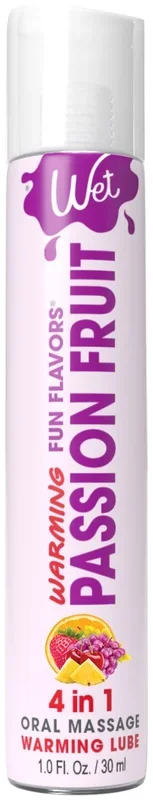 Wet Warming Fun Flavors – Passion Fruit – 4 in 1 Lubricant 1 Oz