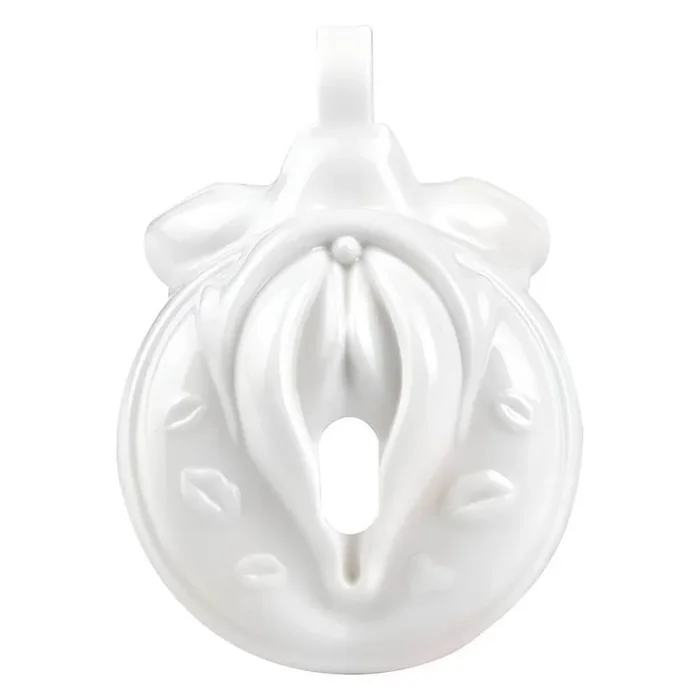 White Resin Male Sissy Chastity Cage